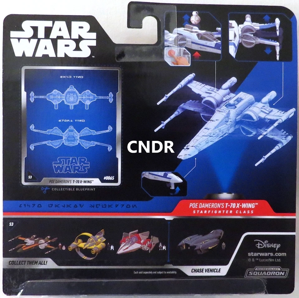 Star Wars Micro Galaxy Squadron Serie 3 Azul CHASE Poe Dameron's T-70 X-Wing 65 Foto 3 de 4