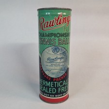 RARE VINTAGE 1950’s RAWLINGS Championship RMC Tennis Ball Can Unopened