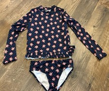 Janie and Jack Long Sleeve Rashguard Girl's Sz 12 Swimsuit Bathing Suit
