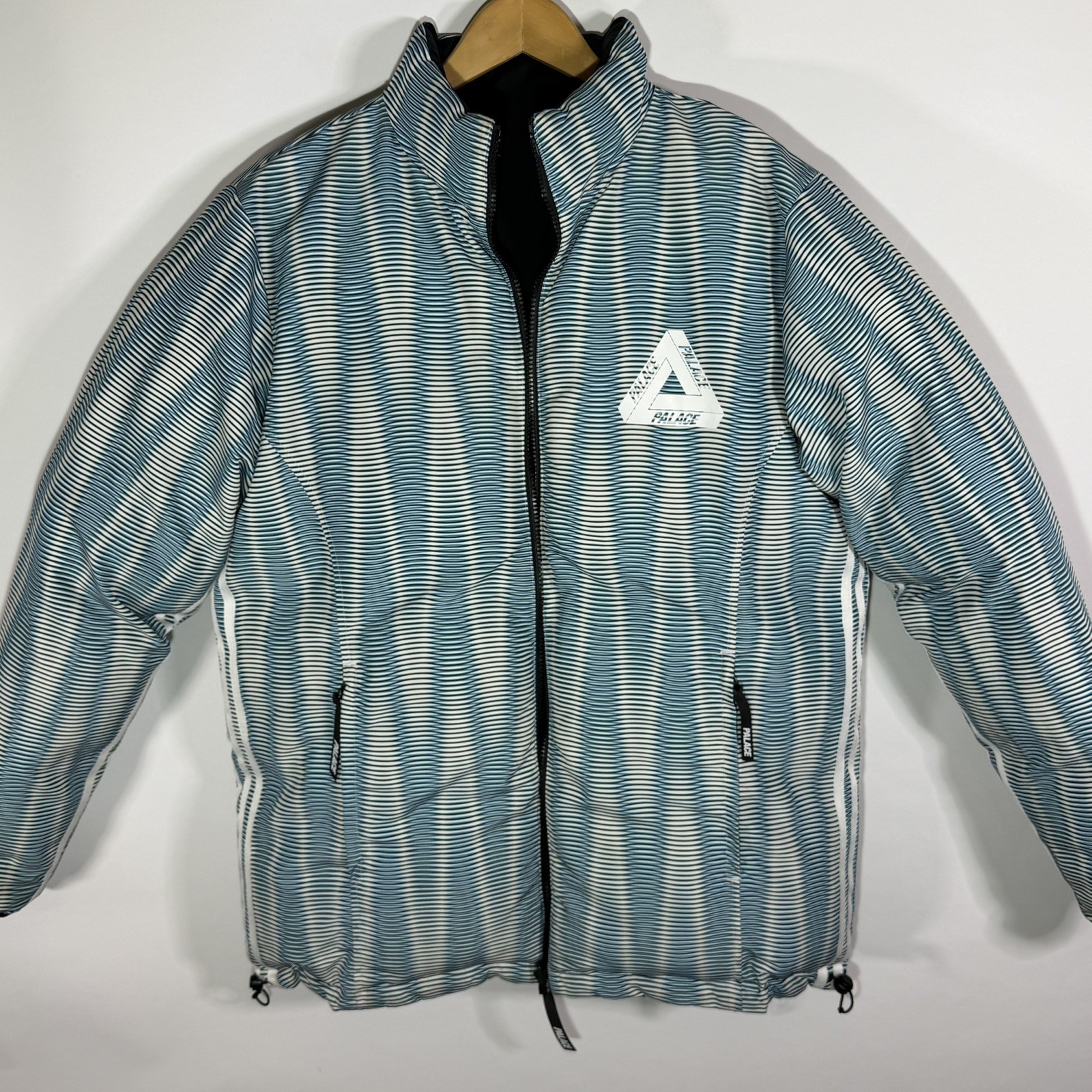 Palace x Adidas Puffer Coat Jacket Black Blue Reversible Mens - size Medium