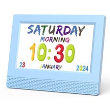 Kids Digital Alarm Clock Colorful, 7" Large LED Time Display Children's Sleep...