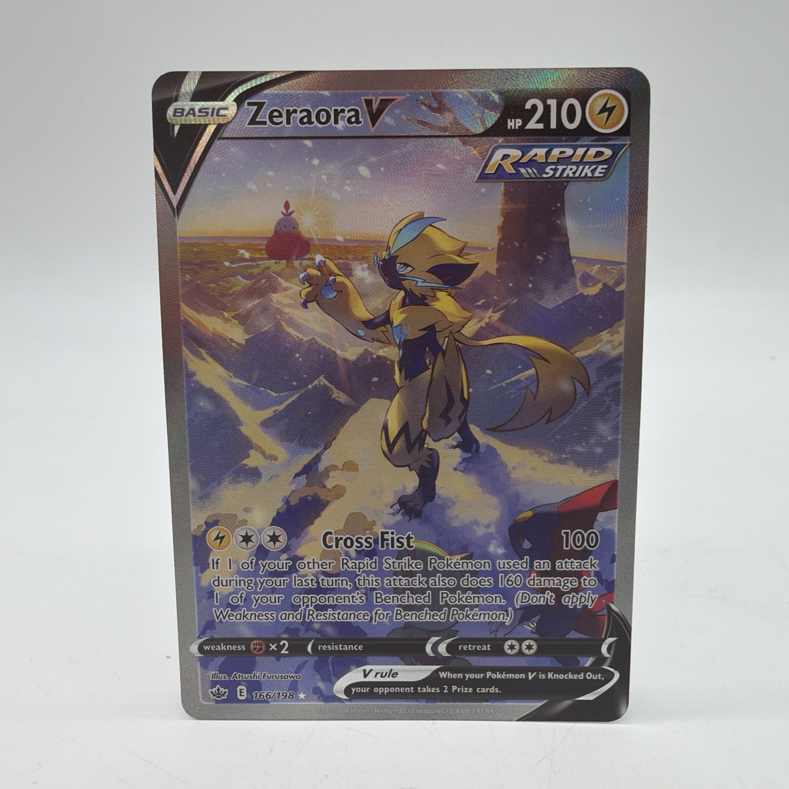 Zeraora V 166/198 Chilling Reign Alt Full Art Rapid Strike Holo Ultra Rare Mint