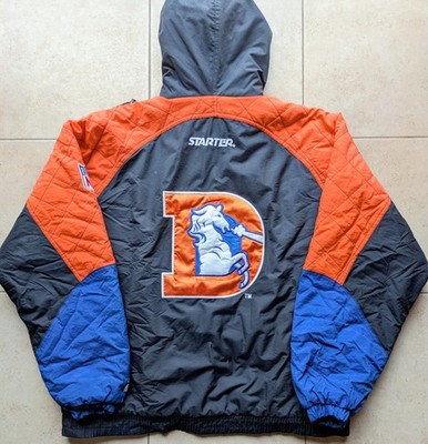 Denver Broncos 90s STARTER puffer jacket M black blue orange NFL vtg