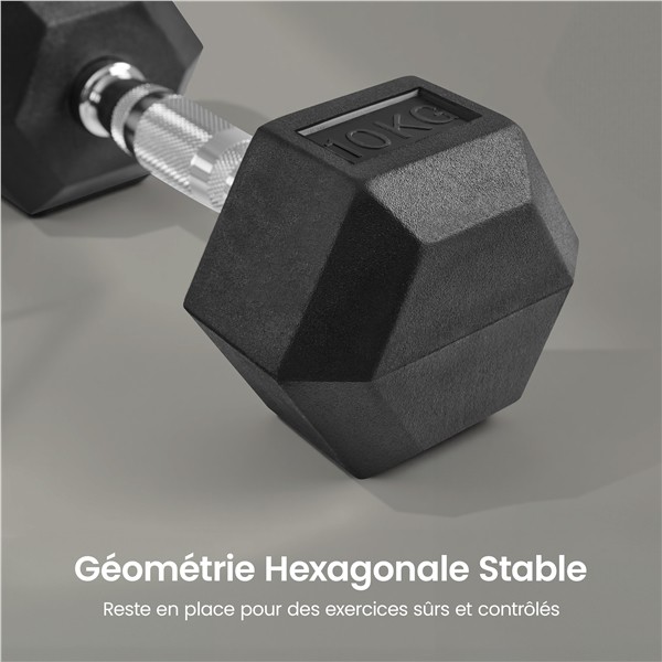 haltères caoutchouc musculation – vue détaillée