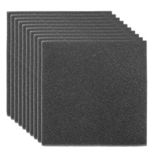 10pcs 8" x 8" x 0.39" Filter Foam Sponges Fan Replacement Filters, Black