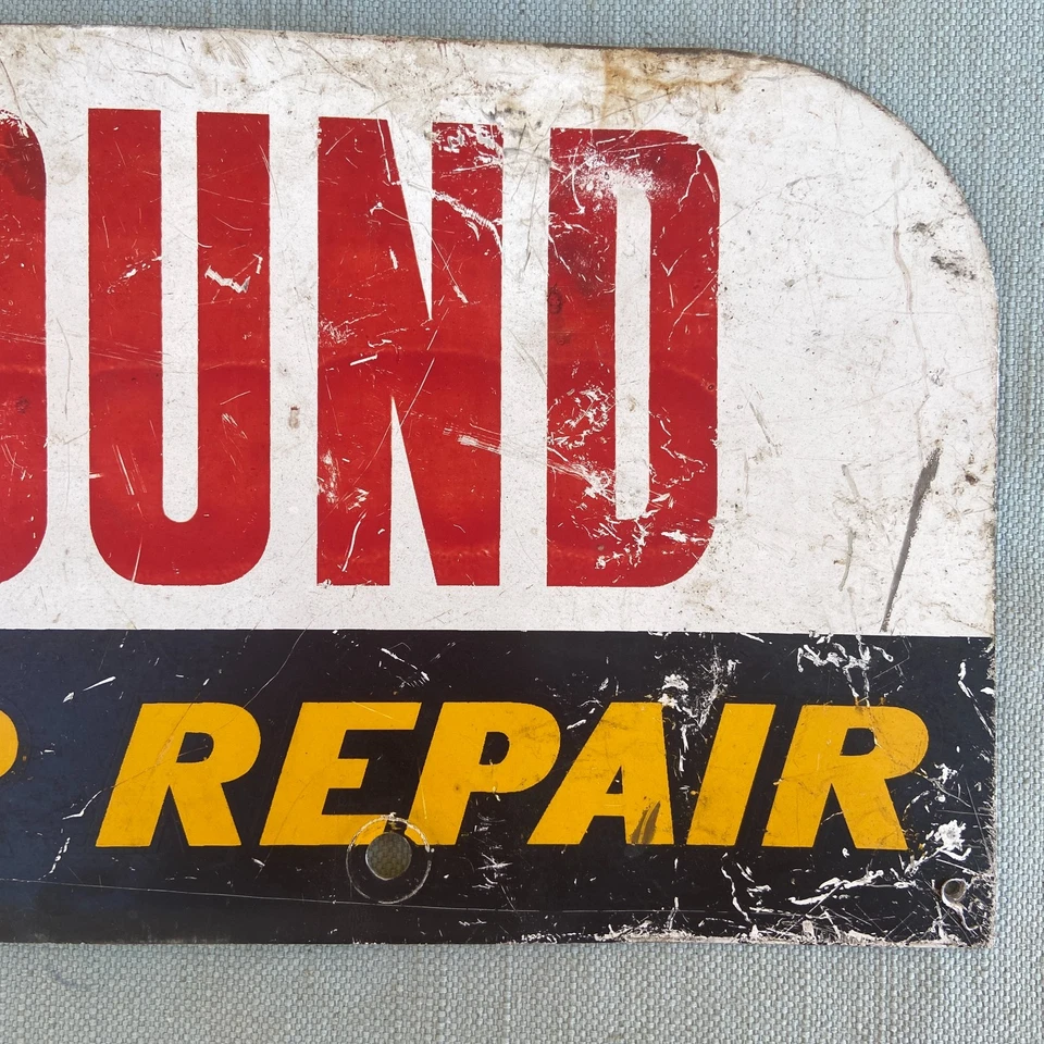 Letrero grapador de acero vintage suelo bajo reparación 12”x6” campo de golf industrial fresco Foto 4 de 4