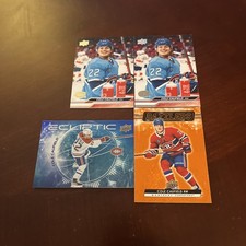 2023-24 Upper Deck Hockey Series 2 Cole Caufield Lot Of 4 Cards 2 Base 2 Inserts