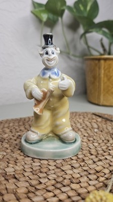 Happy Clown Porzellan Figur traditioneller Geigenspieler Figur klein unbeschriftet