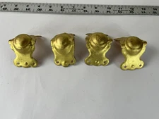 Set 4 Vintage Steamer Trunk Knee Clamp Corners Hardware Edge Metal Steel Clamps