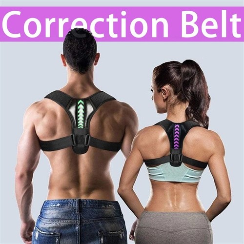Adjustable Posture Corrector Belt Clavicle Spine Support Upper Back Neck Brace - Picture 2 of 16