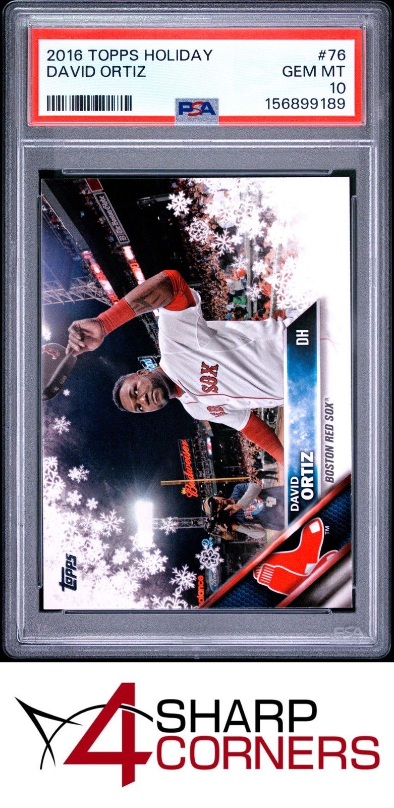 2016 TOPPS HOLIDAY #76 DAVID ORTIZ RED SOX HOF PSA 10