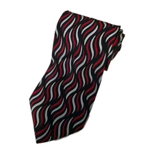 Geoffrey Beene Mens Necktie Tie 100% Silk 59” L 3.75”  W Handmade In Italy