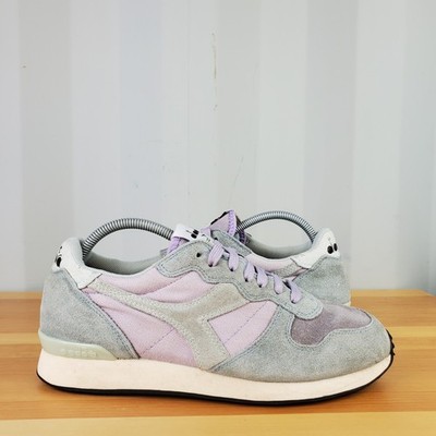 UK 8 - Diadora Camaro grau lila Sneaker Schuhe Retro Freizeit D0306