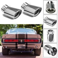 Stainless Steel 2pcs Exhaust Pipe Tip Muffler 38-54mm For Ford Mustang Shelby Gt