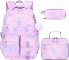 3PCS Girls Backpack for School, Kids Backpack for Girls with Lunch Bag Pencil Ca