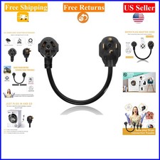 3-4 Prong Dryer Adapter Cord 1.5FT NEMA 10-30P to 14-30R Black