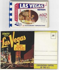 1950's LAS VEGAS chrome mini-views. Fremont, etc; PLUS 1970's postcard folder