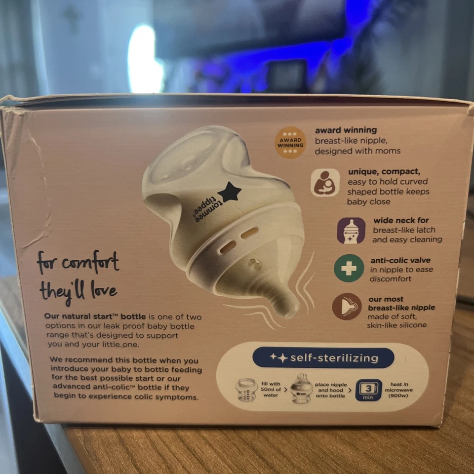 Tommee Tippee 4-pk Closer To Nature 5 oz. Biberones - Recién nacido flujo extra lento Foto 2 de 4