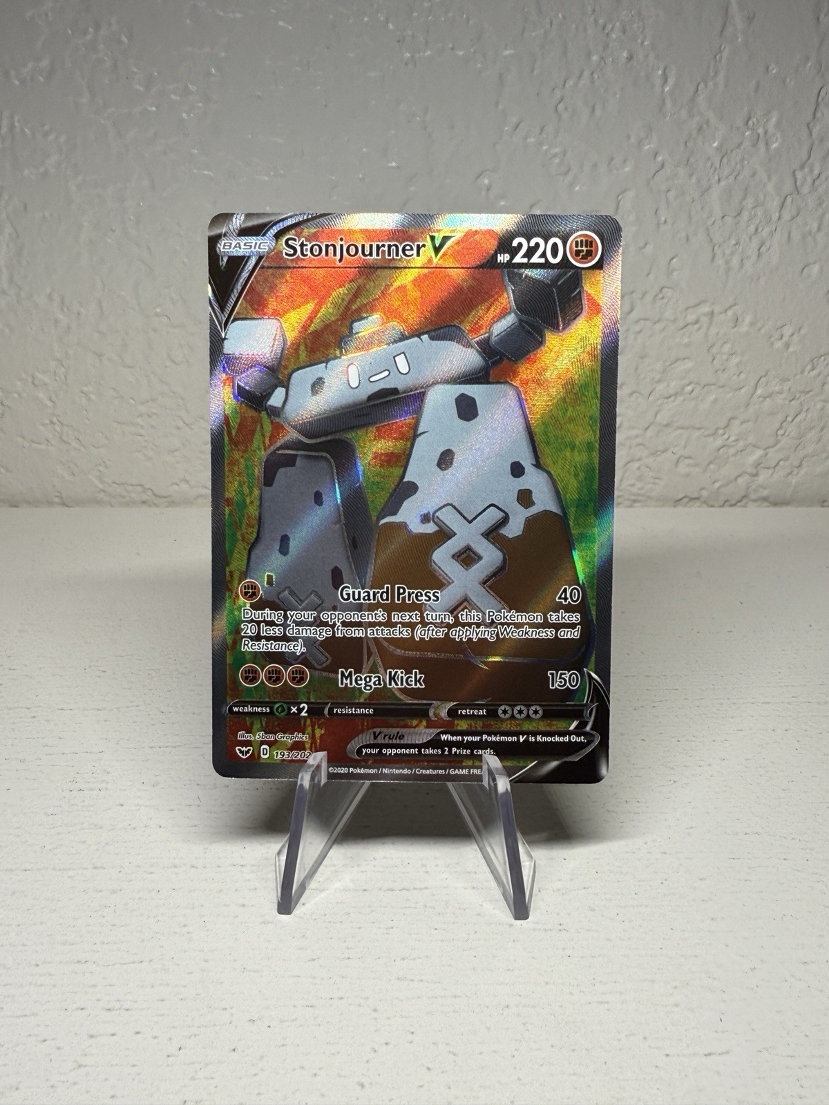 Stonjourner V - 193/202 - Pokemon Sword & Shield Base Set Full Art Rare Card NM