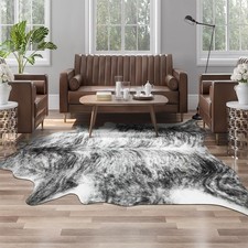 Western Decor Faux Fur Cowhide Rug, 6 x 7 Feet Premium Animal Skin Cow Hide R...