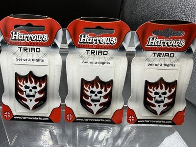 Harrows Triad Shape Skull Flames Dart / Darts Flights - X3 Sets