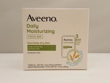 AVEENO Daily Moisturizing Facial Bar  3 Bar Value Pack  Fragrance Free  NEW
