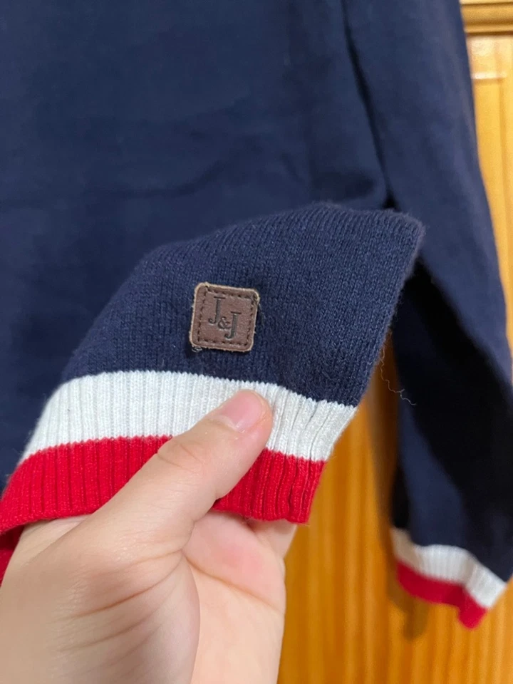 Little Kids Janie and Jack Blue, Red, and White Nautical Knit Pullover Sweater - Image 2 of 4