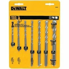 DeWalt DW5207 7 pc. Rapid Load Carbide Masonry Drill Bit Set With No-Spin Shank