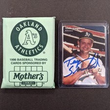 Terry Steinbach Signed Oakland Athletics 1996 Mother's Cookies Set Autographed