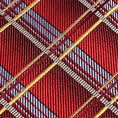 Jos A Bank Tie Red Plaid Geometric Dapper Preppy Stylish Sharp Cool ITALY - Picture 4 of 20