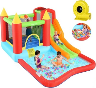 Large Water Bounce House Inflatable Waterslide Park, Quick & Effortless Setup~