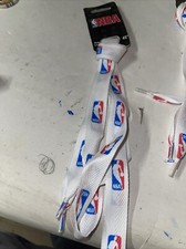 White NBA Shoe Laces 45  Thick Fat Laces With NBA Logo