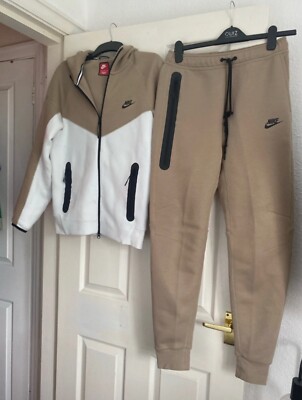 New Season Nike Tech Fleece Tracskuit/Brown/White/ Size XS