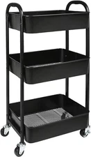 3-Tier Rolling Metal Storage Organizer Mobile Utility Cart W/ Wheels crafts, S15
