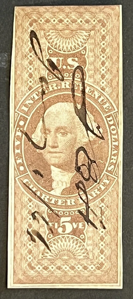 Travelstamps: 1862 US Revenue Charter Party Stamps Scott #R88a Used Pen Cancel - Image 2 of 4