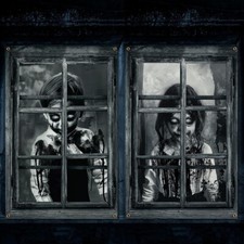 2pcs Scary Halloween Curtain for Indoor Outdoor Party Wall Door Decor