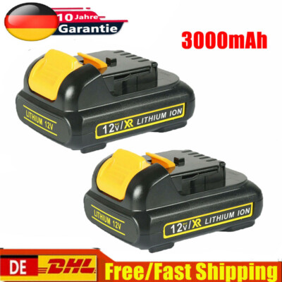 2X Für DEWALT 10,8V /12V XR Li-Ion Akku 3,0Ah DCB127 DCB120 DCB121 DCF610 DCD710