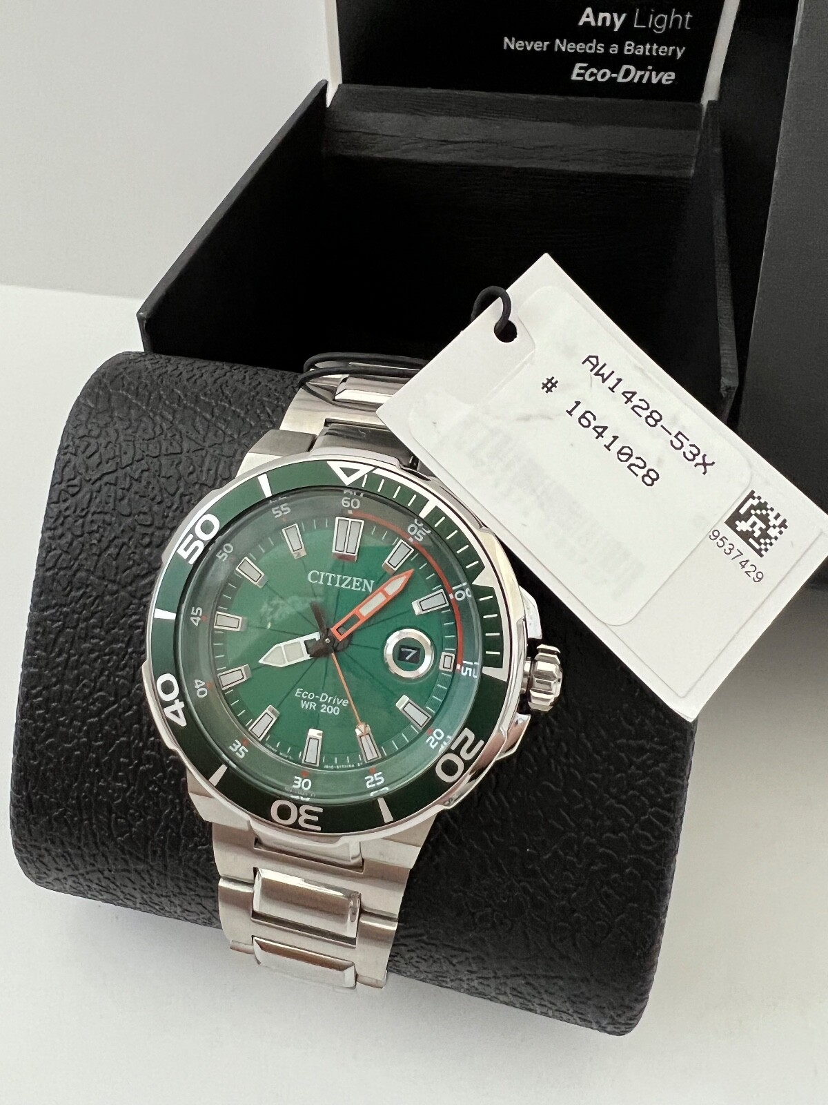 Citizen AW142853X EcoDrive Endeavor Stainless Steel Green Dial Men's