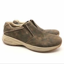 Merrell smooth moc dappled chocolate slip on shoe suede mesh cushioned size 7