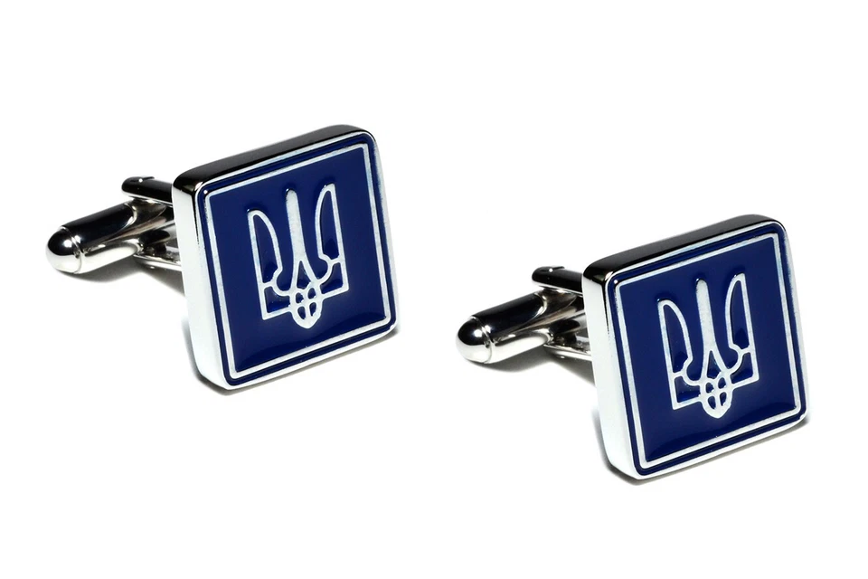 Украина герб запонки, украинский трезубец Tryzub стали запонки - Изображение 2 из 4