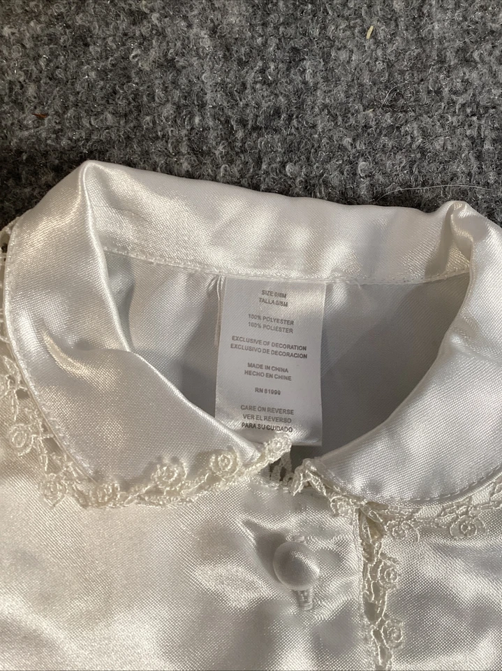 La Princess Christening Gown Set 6 12 Months White Baptism Roses Embroidered New - Image 4 of 4