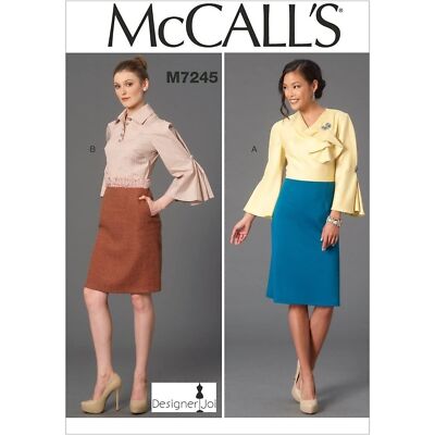 McCall's 7245 Misses' Dress W/Blouse & Skirt Look Sewing Pattern Sz 6-14, 14-22