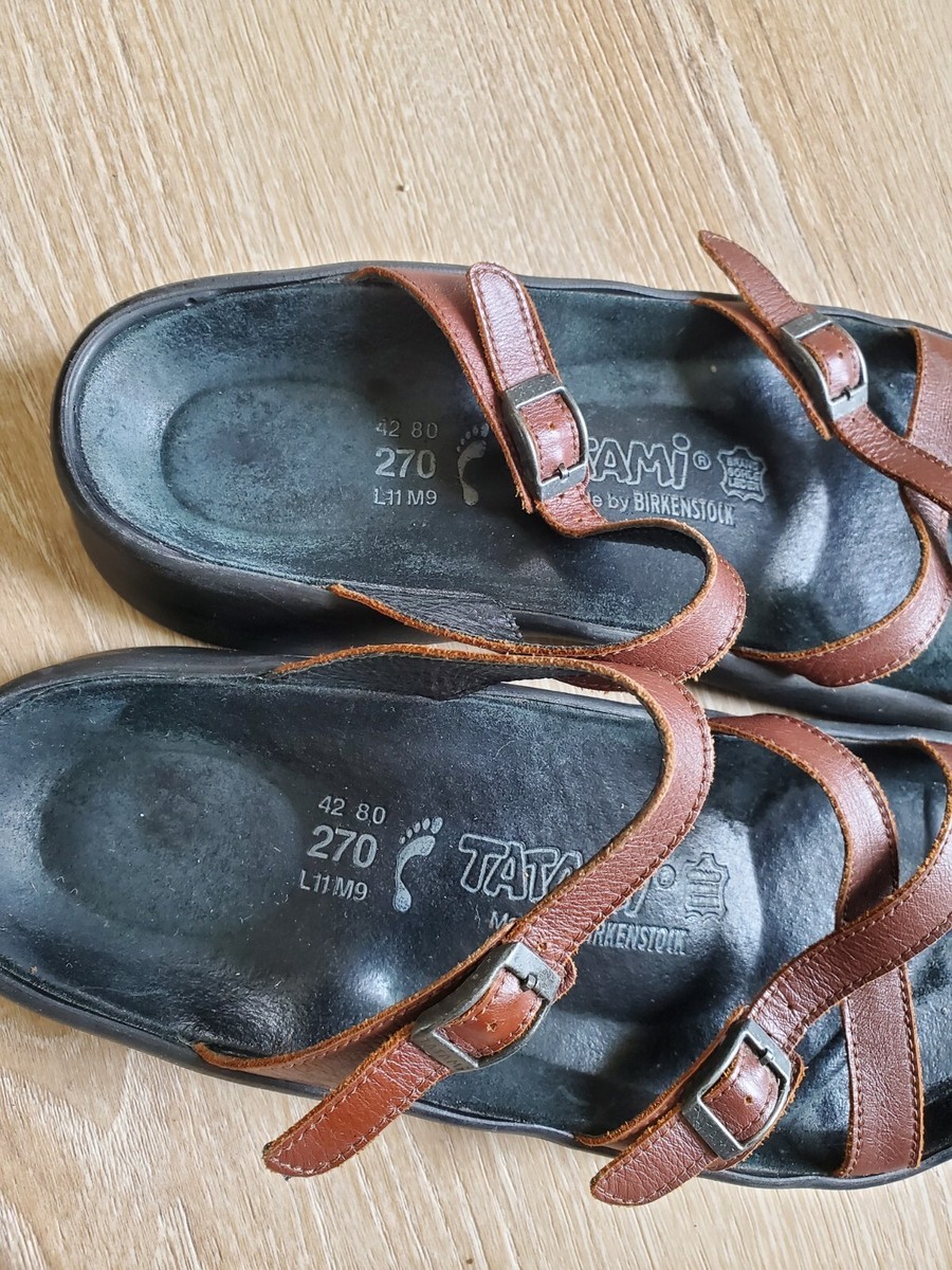 Birkenstock Unisex Tatami brown leather slide comfort Sandals