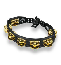 LP Cyclops Tambourines, Black, Dimpled Brass, Mounted