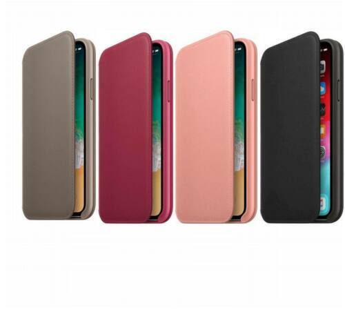 Originale Apple IPHONE X Pelle Pellicola Custodia Flip Cover Conf. - Photo 1 sur 12