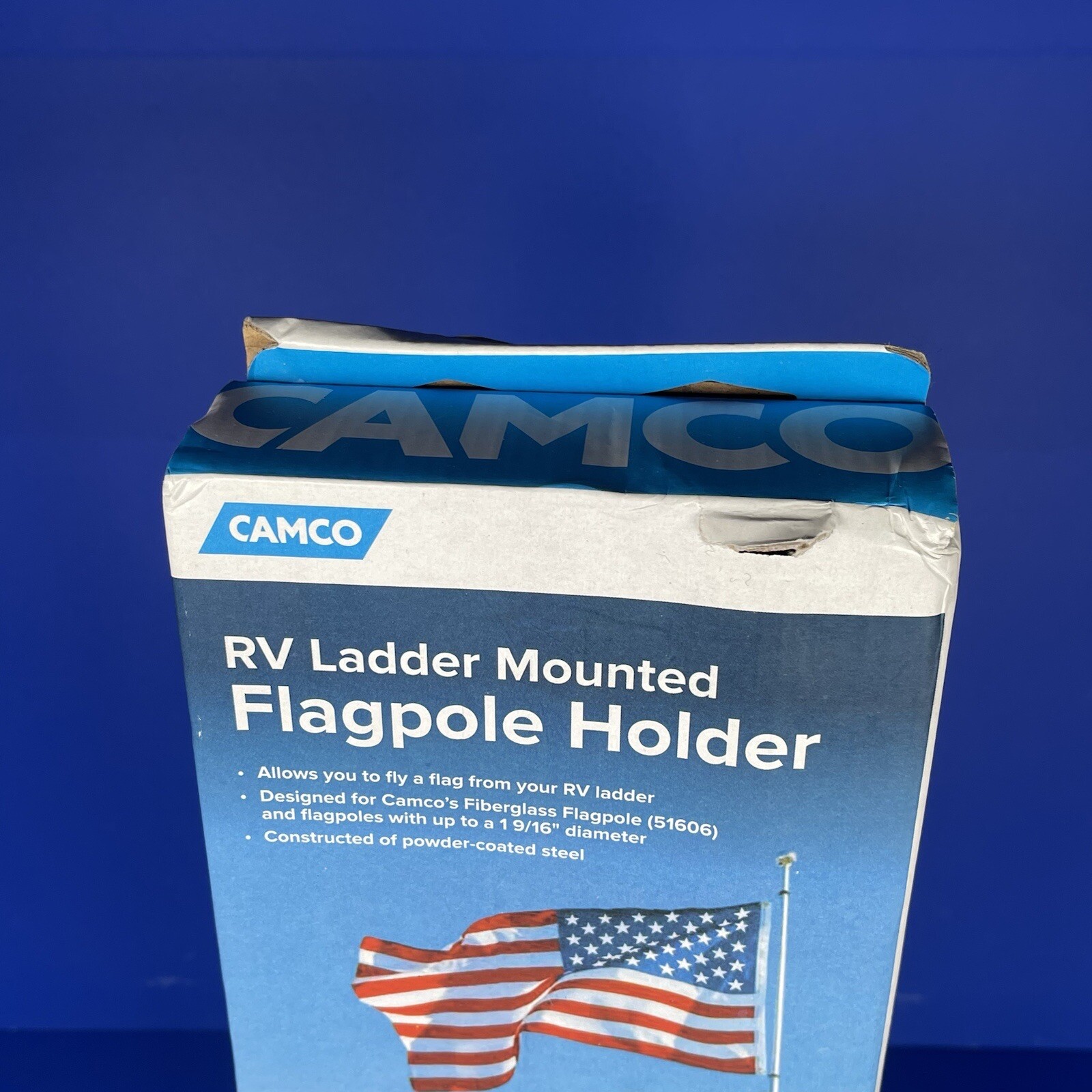 Camco RV Ladder Mounted Flagpole Holder Allows for a Flag to Fly