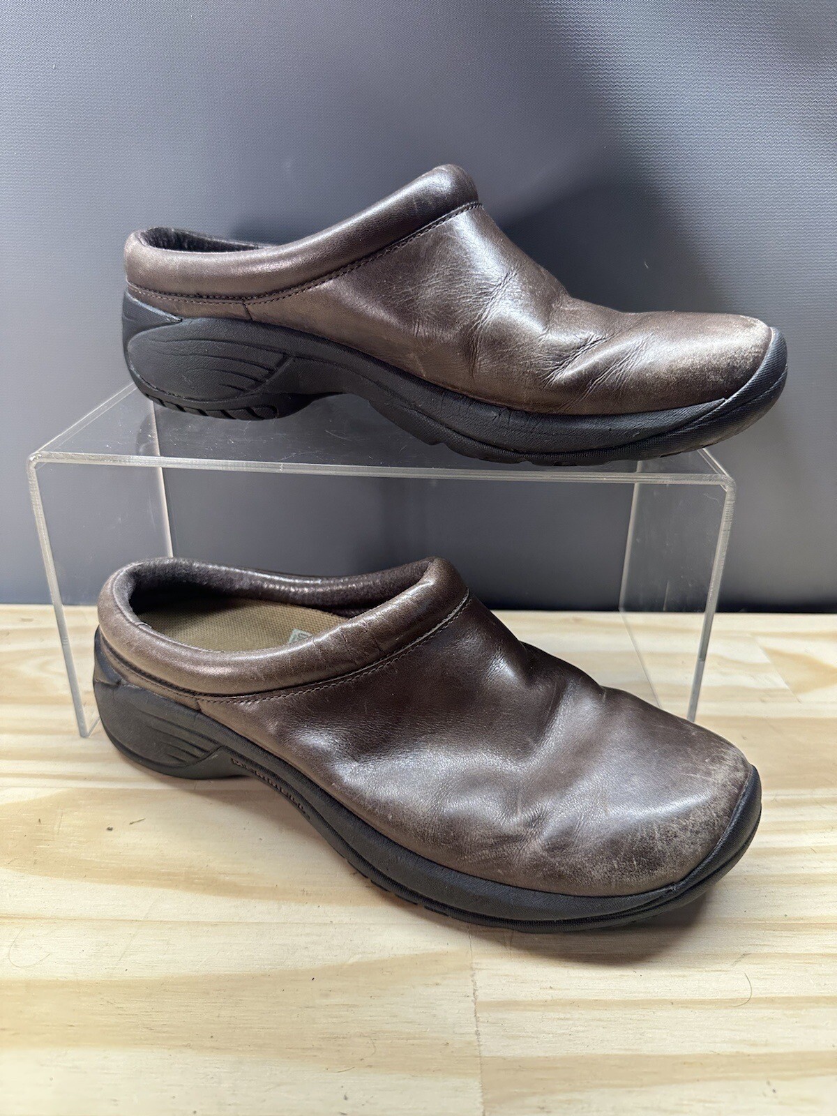 Merrell J66332 Encore Nova Brown Leather Clogs Mules Slip On Shoes