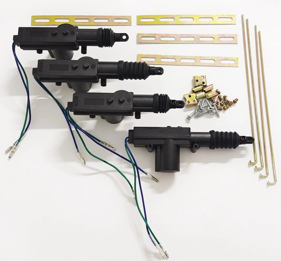 4x Motor actuador de cerradura de puerta esclavo eléctrico de alta resistencia universal para automóvil 2 cables 12V Foto 3 de 4