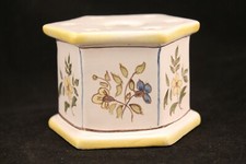 Porcelain Hexagon Flower Frog Portugal signed Authorized Copy