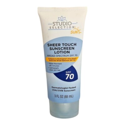 Studio Selection Sheer Touch Sunscreen Lotion Broad Spectrum SPF 70 - 3 oz